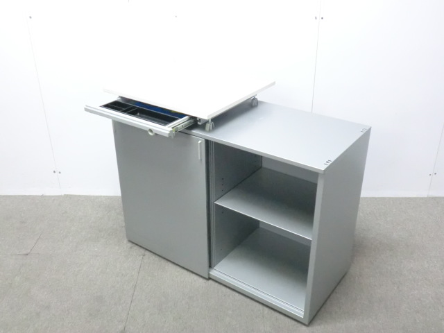 オカムラ / シルバー / 【中古】 ワゴン