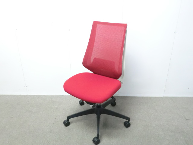 コクヨ / デュオラ / レッド / CRSG3000E1N 【中古】 OAチェア肘無し