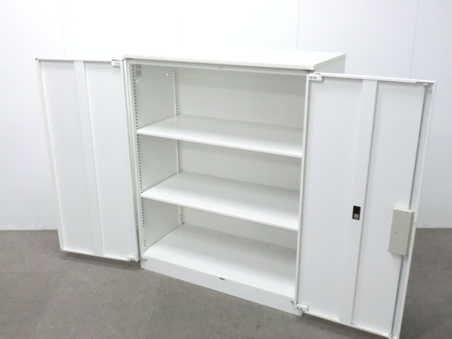 イトーキ/シンライン/ホワイト/【中古】 両開きキャビネット