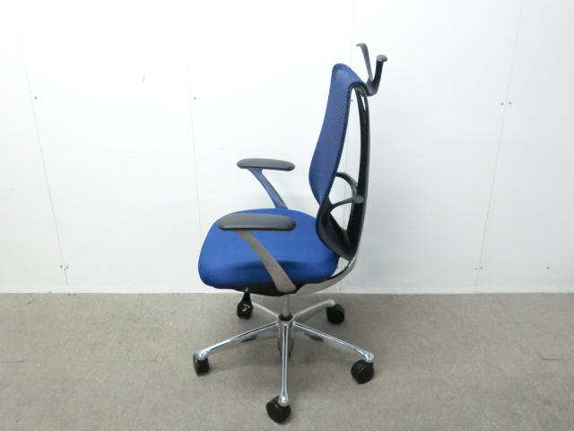 オカムラ / サブリナ / ブルー / C844BX FSY3 【中古】 OAチェア肘有