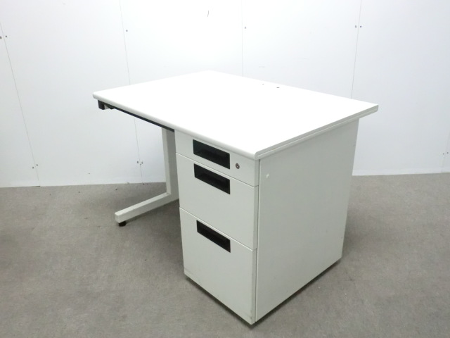 プラス/フラットライン/ ホワイト / SP-107D-3 WH 【中古】 片袖デスク
