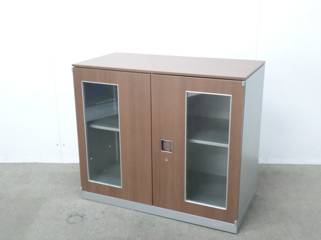 オカムラ / レクトライン / 木目調 / 4B361Y ZB43 【中古】 両開きキャビネット