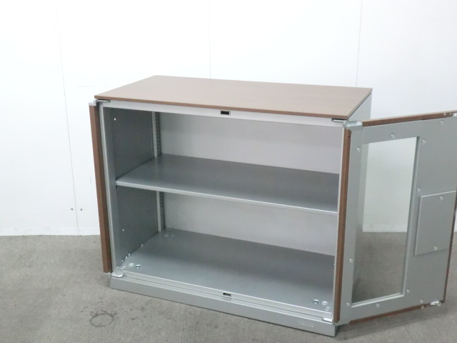 オカムラ / レクトライン / 木目調 / 4B361Y ZB43 【中古】 両開きキャビネット