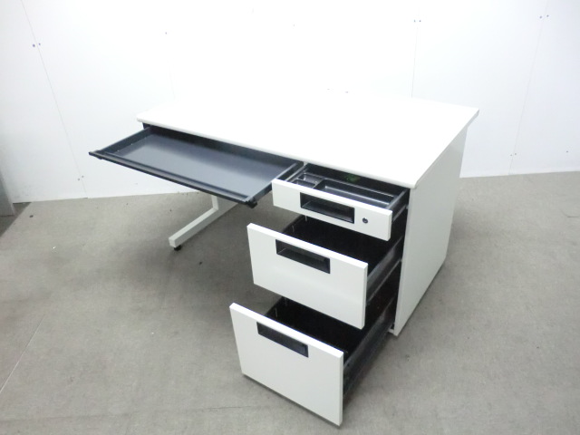 プラス / フラットライン / ホワイト / SP-127D-3 WH 【中古】 片袖デスク