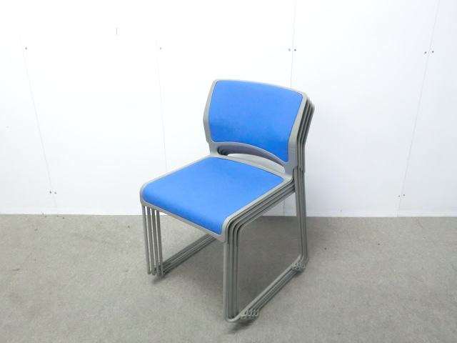 オカムラ / LITTO / ブルー / 8127ZZ-FEG9 【中古】 スタッキングチェア