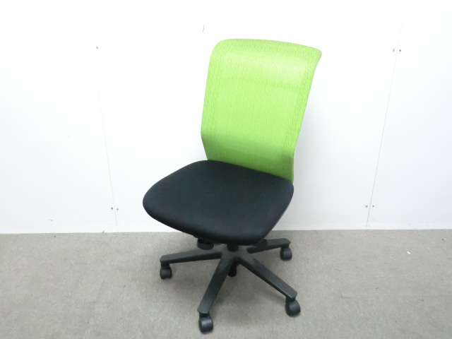 ナイキ/ パウザ/ライトグリーン/【中古】 OAチェア肘無し