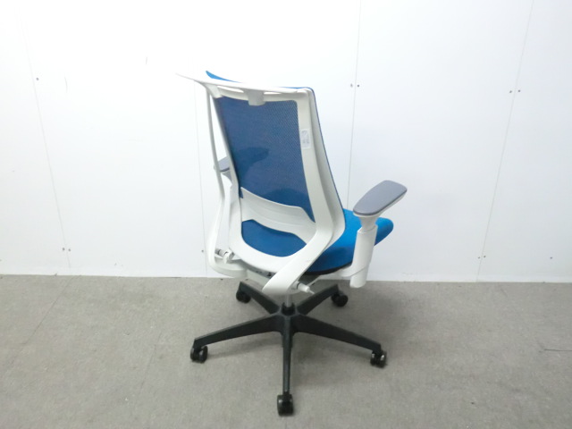 コクヨ/ デュオラ/ ブルー / 【中古】 OAチェア肘有