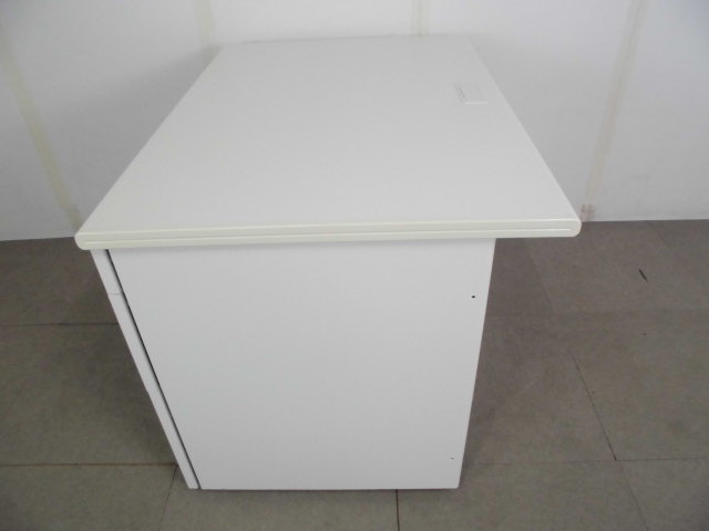 プラス/ホワイト/片袖デスク/【中古】
