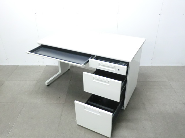 プラス / LEED / ホワイト / 【中古】 片袖デスク