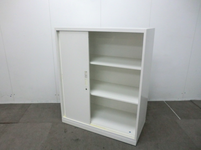 オカムラ / レクトライン / ホワイト 【中古】引違い書庫