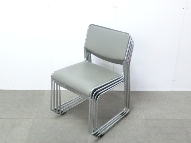 スタッキングチェア / グレー / 【中古】